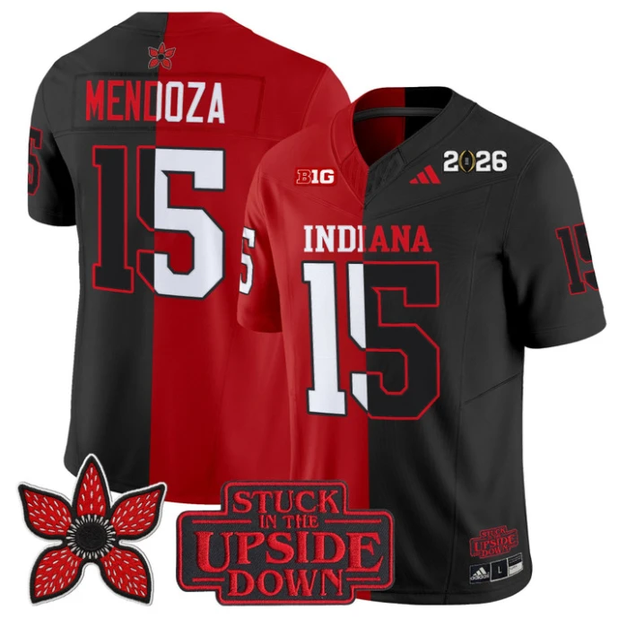 Fernando Mendoza Jersey #15 Indiana Hoosiers Upside Down Edition Vapor Stitched by My Store NCAA Football Jerseys
