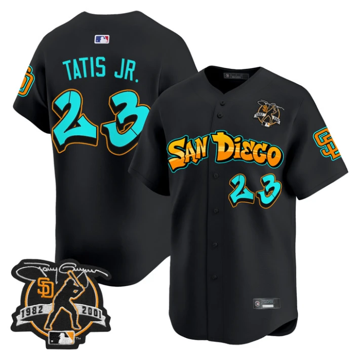 Fernando Tatis Jr Jersey #23 San Diego Padres Graffiti Barrio Edition Black by My Store