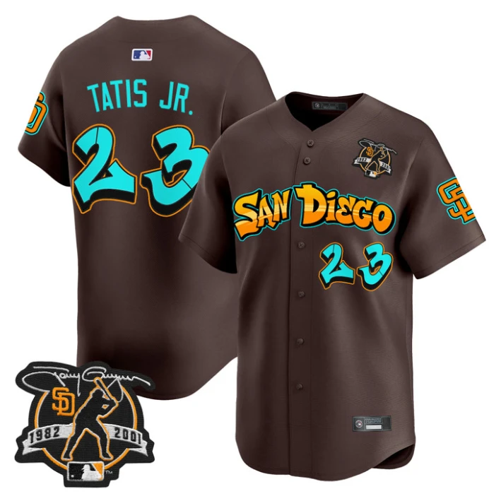 Fernando Tatis Jr Jersey #23 San Diego Padres Graffiti Barrio Edition Brown by My Store