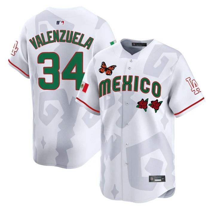 Fernando Valenzuela Jersey #34 2025 Mexican Heritage x Sentrock Vapor Limited Stitched White by My Store
