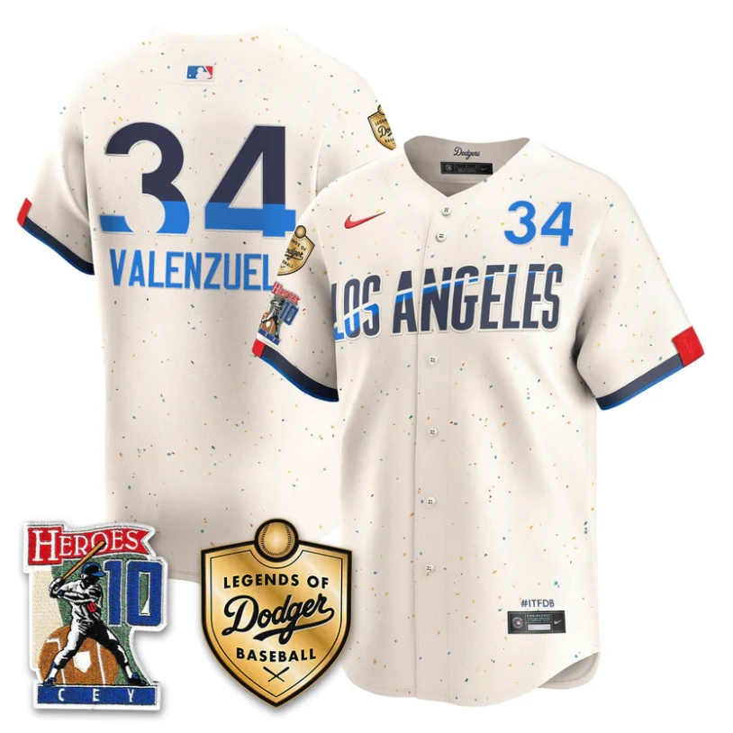 Fernando Valenzuela Jersey #34 Dodgers Ron Cey Legends Of Dodgers City Connect by My Store
