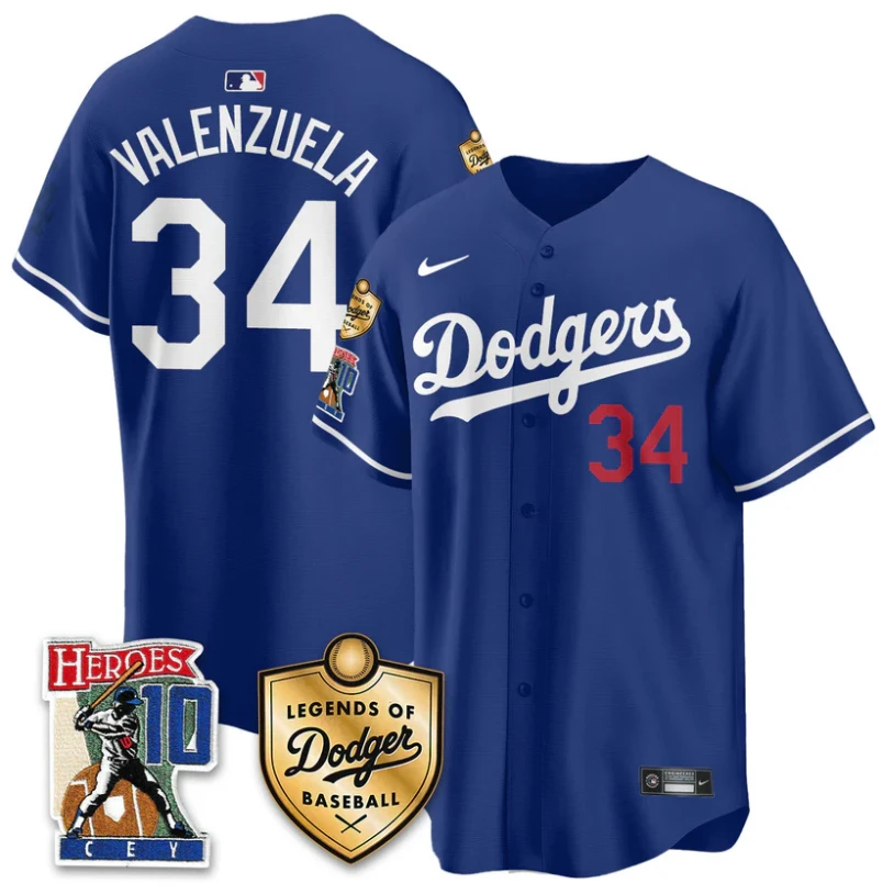 Fernando Valenzuela Jersey #34 Dodgers Ron Cey Legends Of Dodgers Royal by My Store