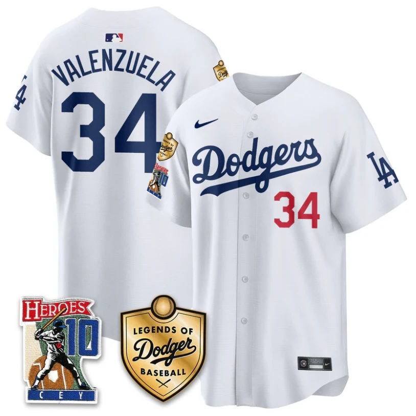Fernando Valenzuela Jersey #34 Dodgers Ron Cey Legends Of Dodgers White by My Store