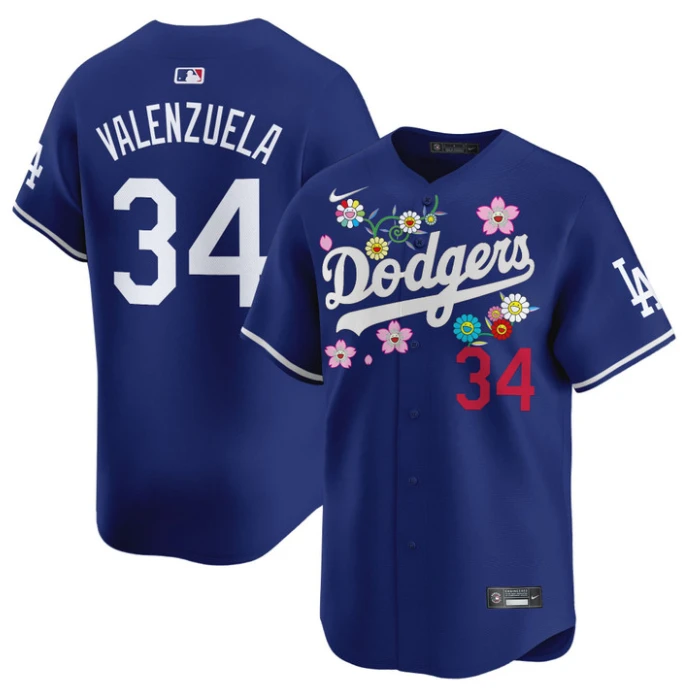 Fernando Valenzuela Jersey #34 Dodgers x Takashi Murakami 2025 Vapor Limited Stitched Royal by My Store