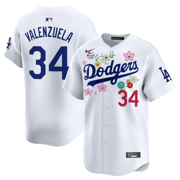 Fernando Valenzuela Jersey #34 Dodgers x Takashi Murakami 2025 Vapor Limited Stitched White by My Store