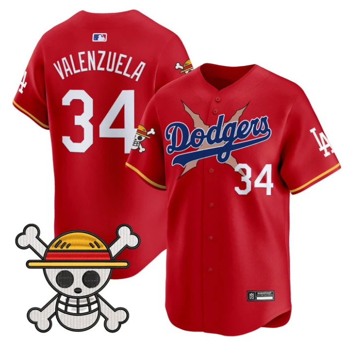 Fernando Valenzuela Jersey #34 Los Angeles Dodgers One Piece 2025 Stitched Red by My Store