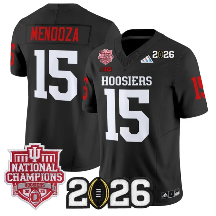 Fernando Mendoza Jersey #15 Hoosiers 2025 National Champions 2026 Patch by My Store NCAA Football Jerseys