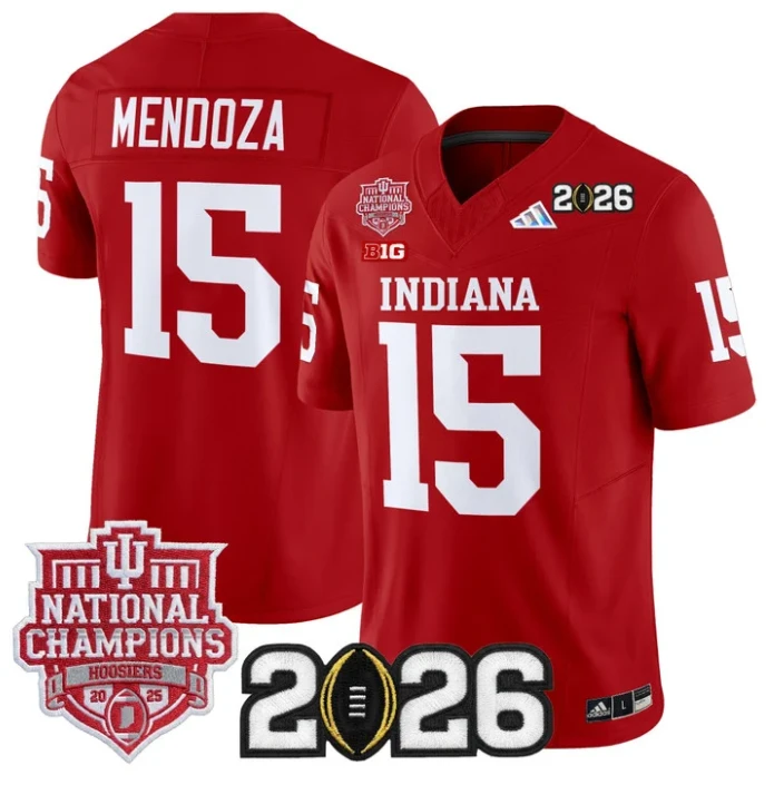 Fernando Mendoza Jersey #15 Hoosiers 2025 National Champions 2026 Patch by My Store NCAA Football Jerseys