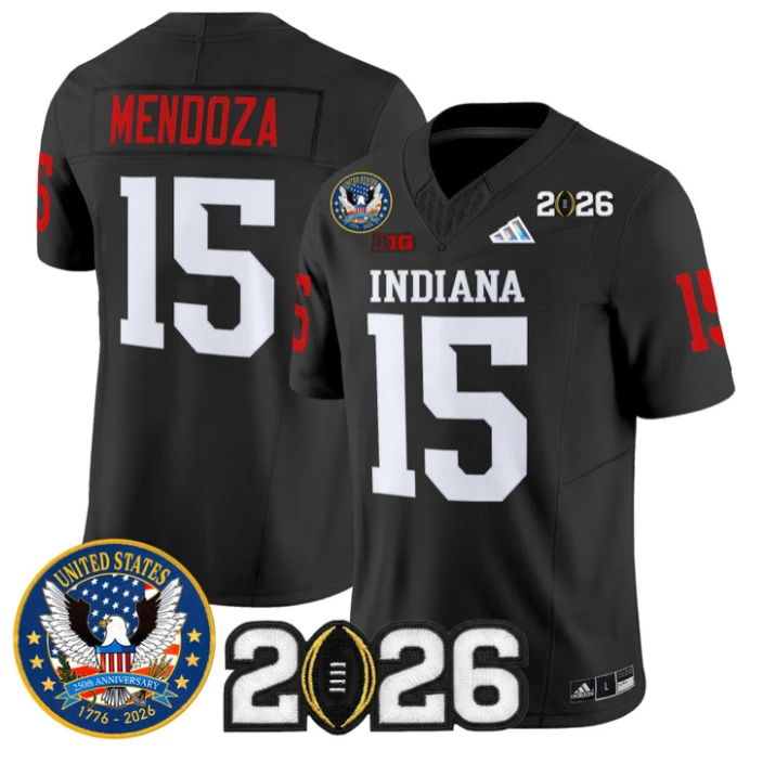 Fernando Mendoza Jersey #15 Hoosiers United States 250th V2 Stitched by My Store NCAA Football Jerseys