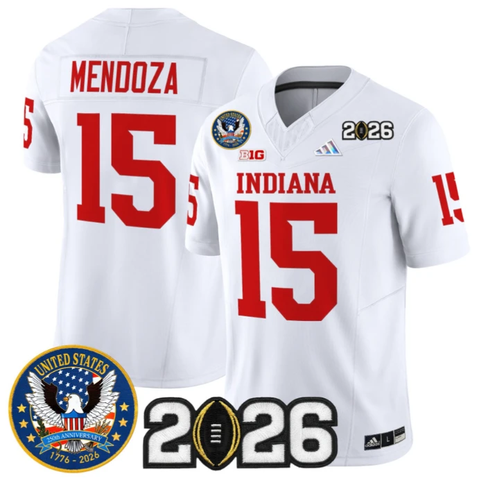 Fernando Mendoza Jersey #15 Hoosiers United States 250th V2 Stitched by My Store NCAA Football Jerseys