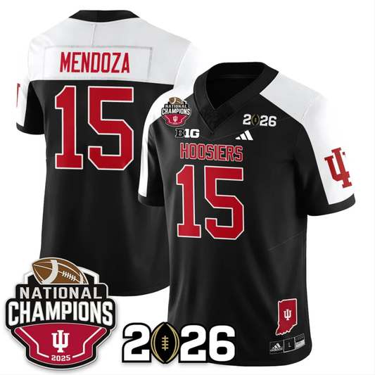 Fernando Mendoza Jersey #15 Indiana Hoosiers 2025 National Champions V3 Stitched by My Store NCAA Football Jerseys
