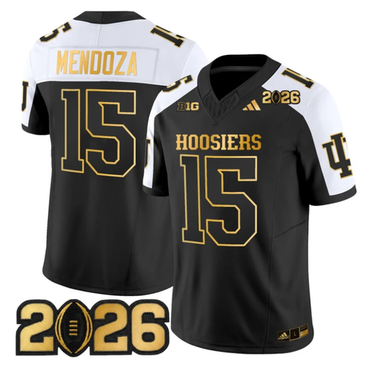 Fernando Mendoza Jersey #15 Indiana Hoosiers 2026 CFP Final Patch Stitched by My Store NCAA Football Jerseys