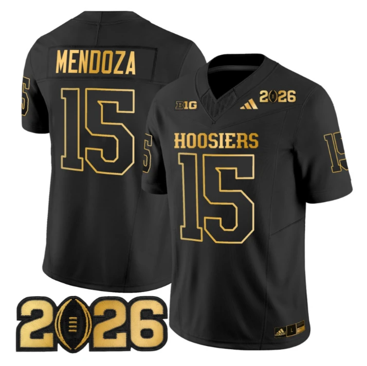 Fernando Mendoza Jersey #15 Indiana Hoosiers 2026 CFP Final Patch Stitched by My Store NCAA Football Jerseys