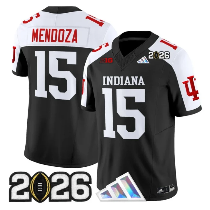 Fernando Mendoza Jersey #15 Indiana Hoosiers 2026 CFP Final V3 Stitched by My Store NCAA Football Jerseys