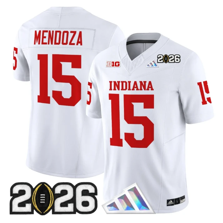 Fernando Mendoza Jersey #15 Indiana Hoosiers 2026 CFP Final V3 Stitched by My Store NCAA Football Jerseys