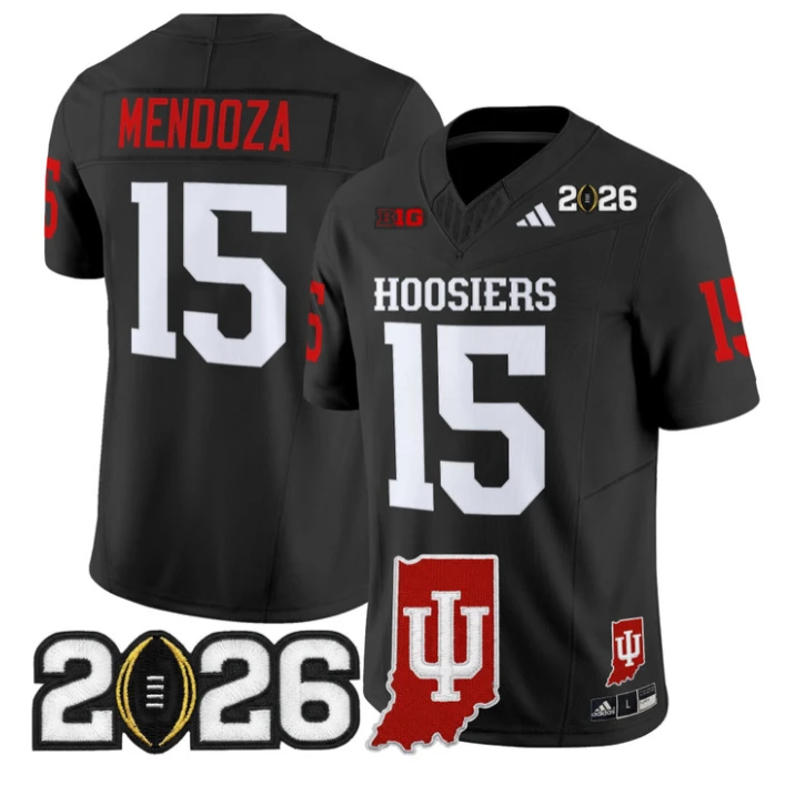 Fernando Mendoza Jersey #15 Indiana Hoosiers 2026 CFP Indiana State Stitched by My Store NCAA Football Jerseys