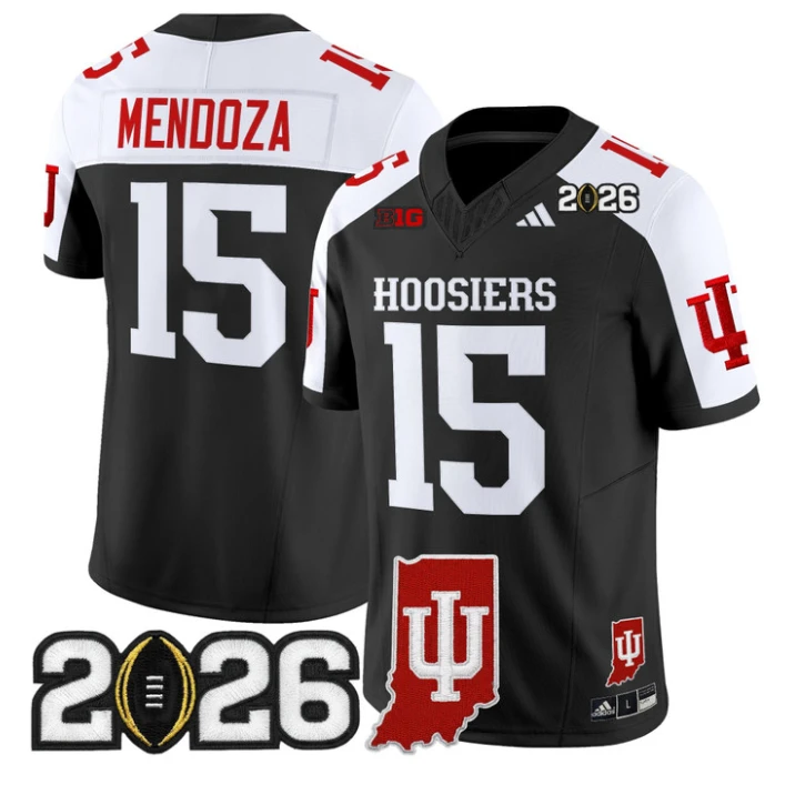 Fernando Mendoza Jersey #15 Indiana Hoosiers 2026 CFP Indiana State Stitched by My Store NCAA Football Jerseys