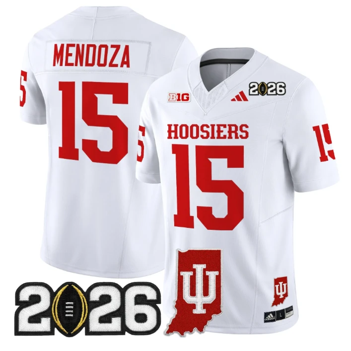 Fernando Mendoza Jersey #15 Indiana Hoosiers 2026 CFP Indiana State Stitched by My Store NCAA Football Jerseys