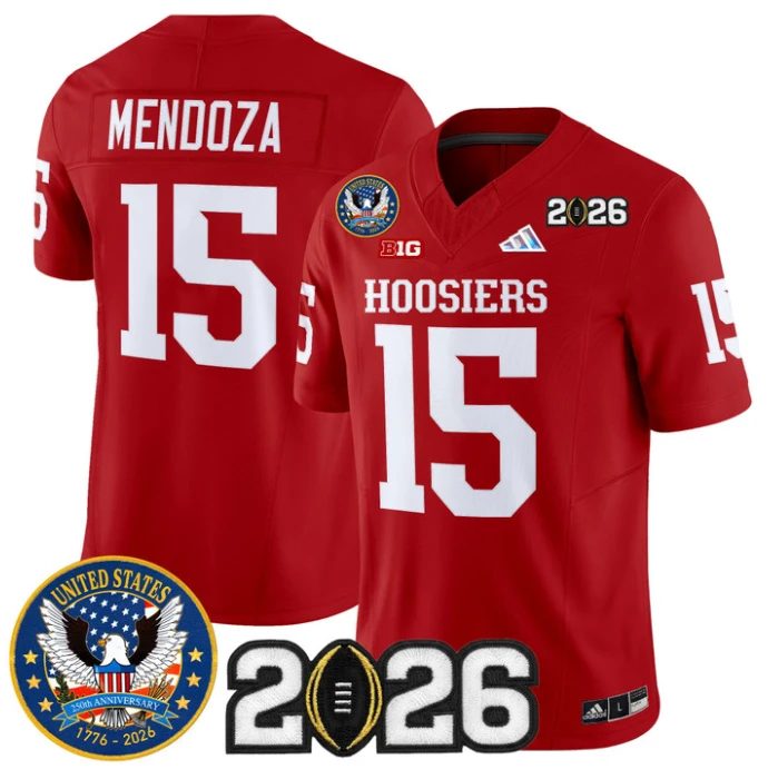 Fernando Mendoza Jersey #15 Indiana Hoosiers United States 250th 2026 Stitched by My Store NCAA Football Jerseys