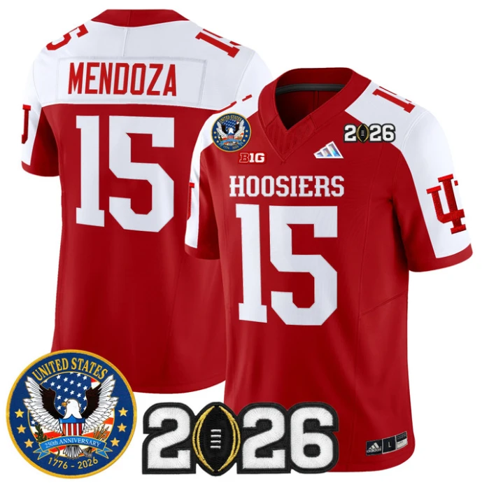 Fernando Mendoza Jersey #15 Indiana Hoosiers United States 250th 2026 Stitched by My Store NCAA Football Jerseys