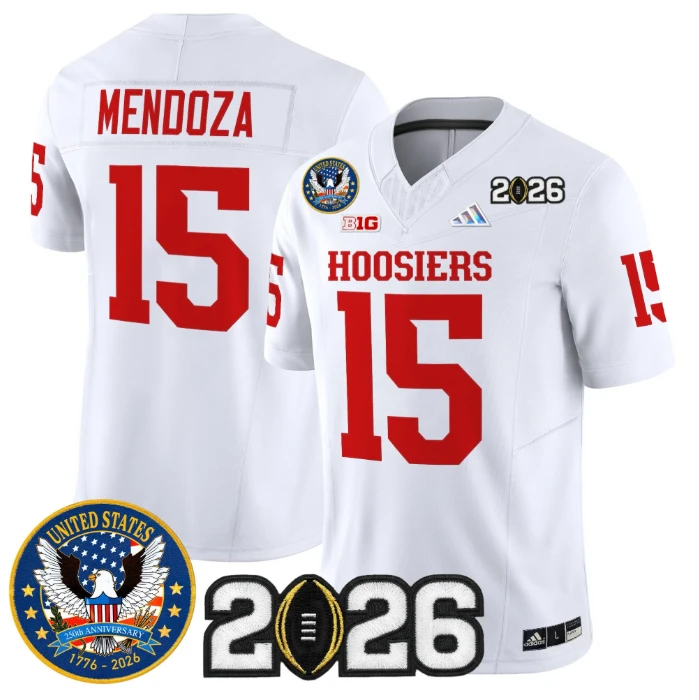 Fernando Mendoza Jersey #15 Indiana Hoosiers United States 250th 2026 Stitched by My Store NCAA Football Jerseys