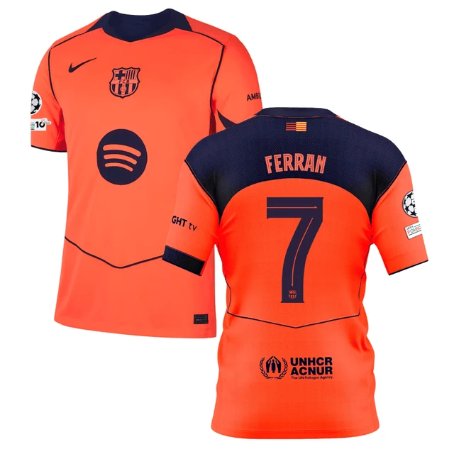 Ferran Torres 7 Barcelona 2025-26 Third Match Jersey – Orange by Soccer Jersey