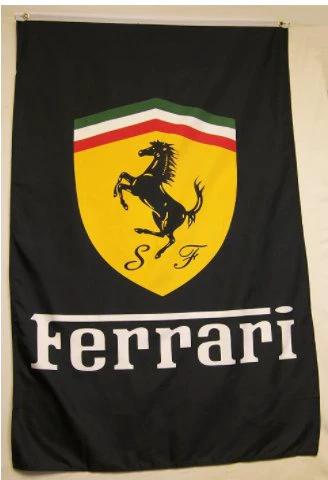 Ferrari Black Car Flag 3X5 Ft Polyester Banner USA 90x150cm by flagsjustdoit