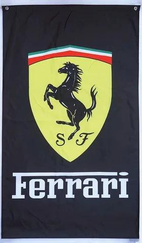 Ferrari Flag Black Vertical 3X5 Ft Polyester Banner USA 90x150cm by flagsjustdoit