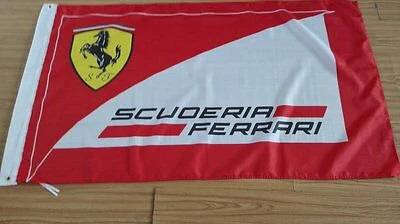 Ferrari Flag Red White 3X5 Ft Polyester Banner USA 90x150cm by flagsjustdoit