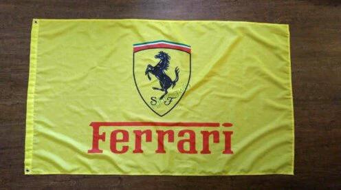 Ferrari Flag Yellow 3X5 Ft Polyester Banner USA 90x150cm by flagsjustdoit