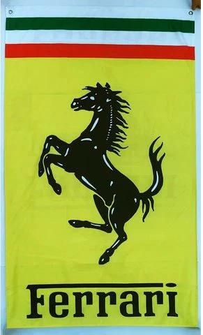 Ferrari Flag Yellow Vertical 3X5 Ft Polyester Banner USA 90x150cm by flagsjustdoit