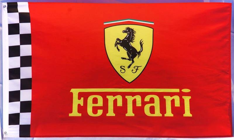 Ferrari checkered Flag for car racing-3x5 FT-100% polyester Banner by flagsshop