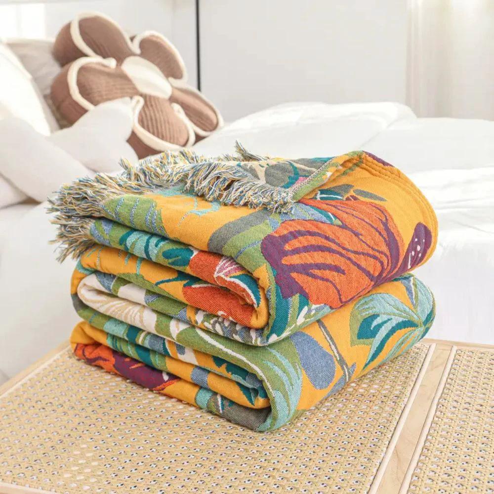 Festival Tropics Cotton Blanket by Casa & Beyond