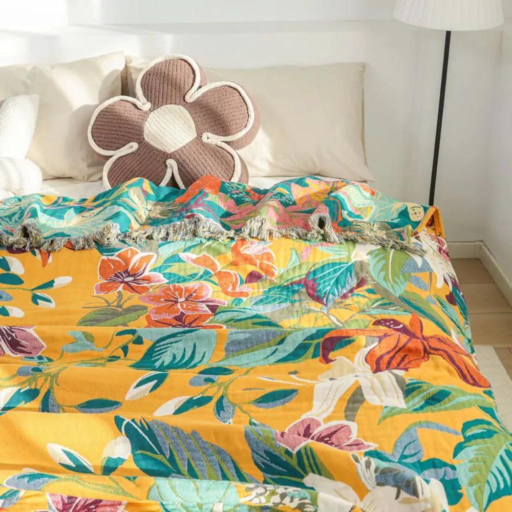 Festival Tropics Cotton Blanket by Casa & Beyond