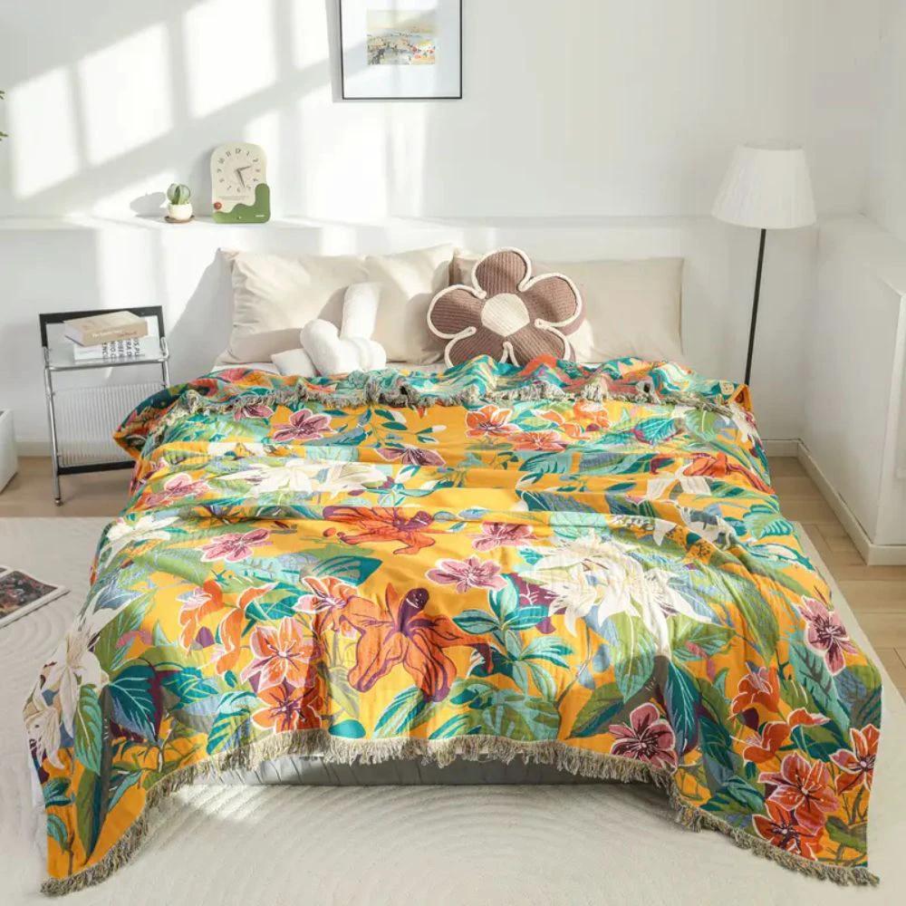 Festival Tropics Cotton Blanket by Casa & Beyond