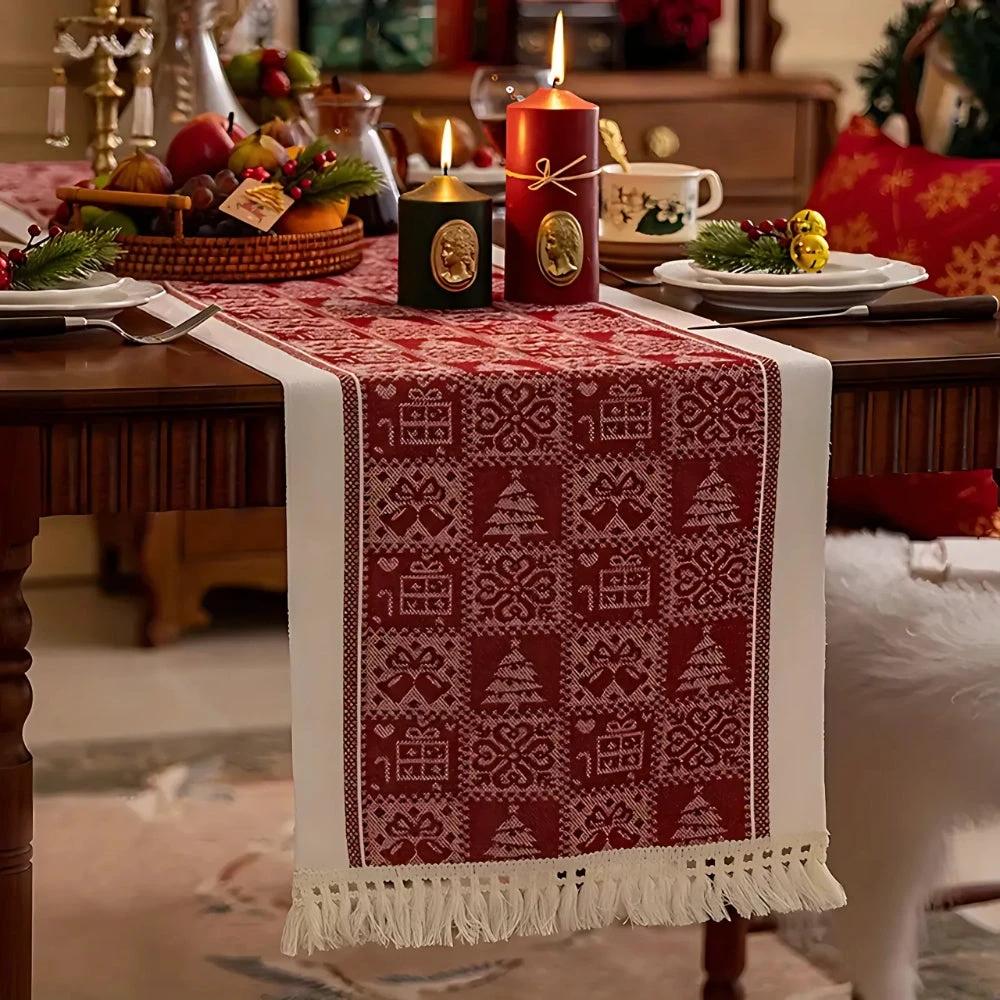 Festive Christmas Elk Table Runner by Casa & Beyond