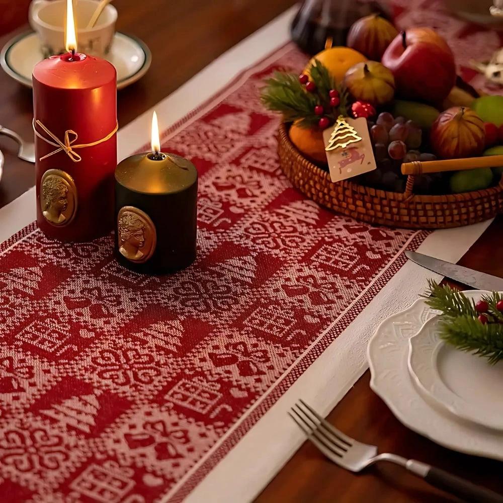 Festive Christmas Elk Table Runner by Casa & Beyond