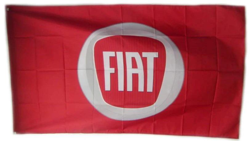 Fiat Red Flag 3X5 Ft Polyester Banner USA 90x150cm by flagsjustdoit
