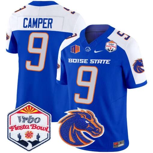 Cameron Camper Jersey #9 Boise State Broncos 2025 Fiesta Bowl Patch Vapor Royal by My Store