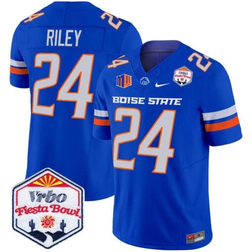 Dylan Riley Jersey #24 Boise State Broncos 2025 Fiesta Bowl Patch Vapor Royal Alternate by My Store