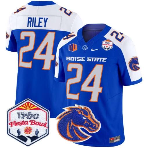 Dylan Riley Jersey #24 Boise State Broncos 2025 Fiesta Bowl Patch Vapor Royal by My Store