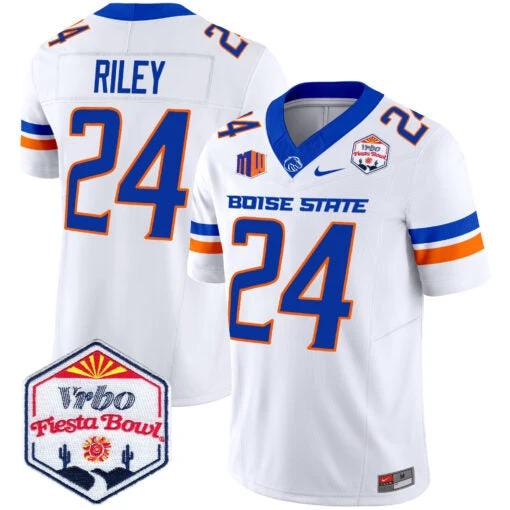 Dylan Riley Jersey #24 Boise State Broncos 2025 Fiesta Bowl Patch Vapor White by My Store