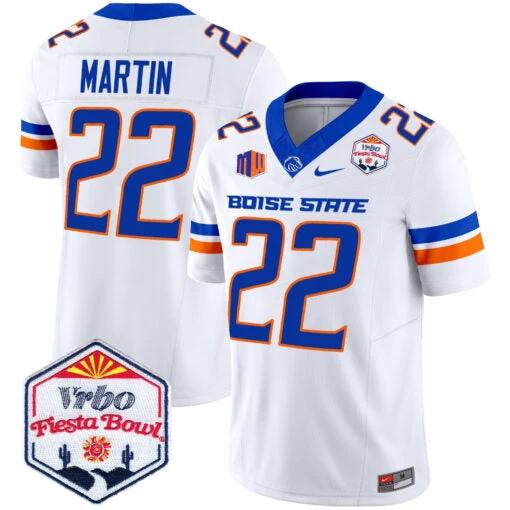 Doug Martin Jersey #22 Boise State Broncos 2025 Fiesta Bowl Patch Vapor White by My Store