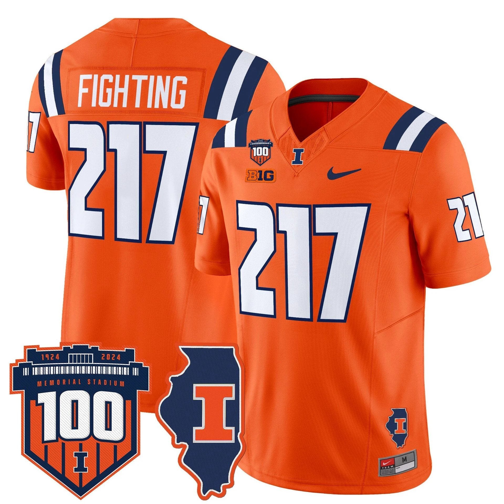 Fighting Jersey #217 Illinois Fighting 100th Memorial Stadium by My Store NCAA Football Jerseys