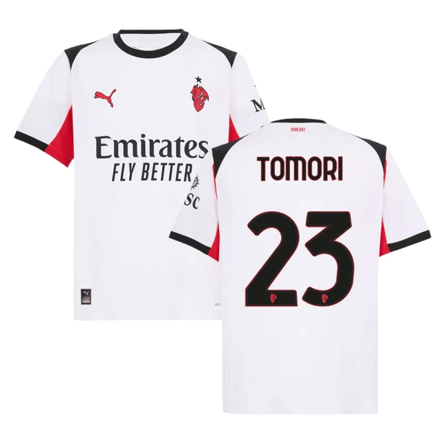 Fikayo Tomori 23 AC Milan 2025-26 Away Men Jersey – White by Soccer Jersey