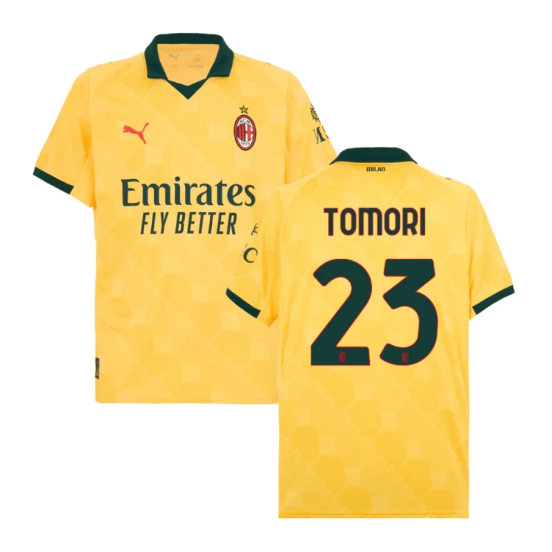 Fikayo Tomori #23 AC Milan 2025-26 Third Men Jersey – Yellow by Soccer Jersey