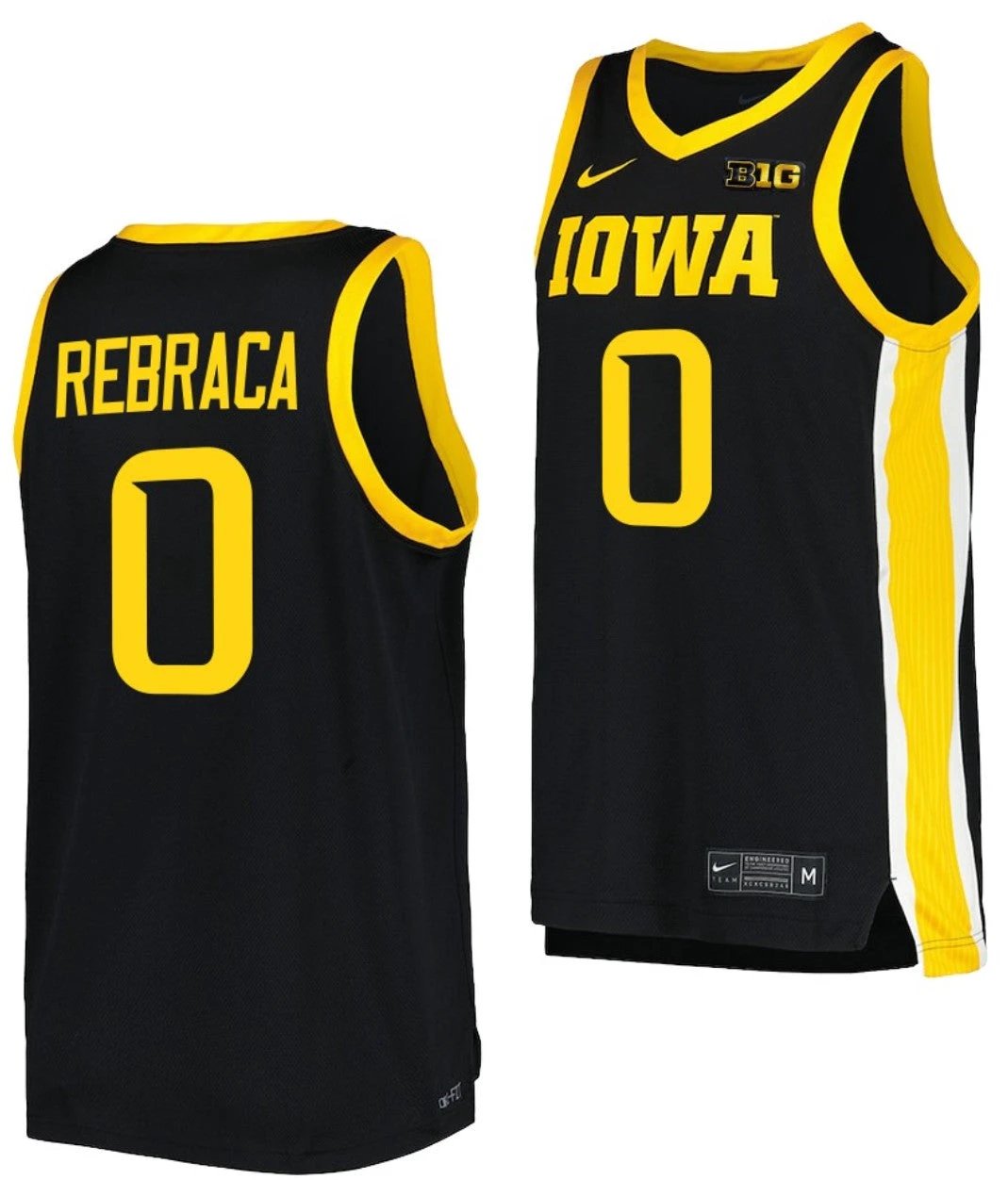 Filip Rebraca Jersey Iowa Hawkeyes College Basketball Black #0 by My store basketball