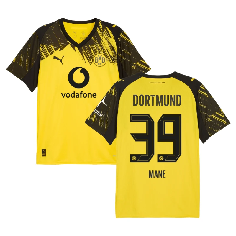 Filippo Mane #39 Borussia Dortmund 2025-26 Home Men Jersey – Yellow by Soccer Jersey