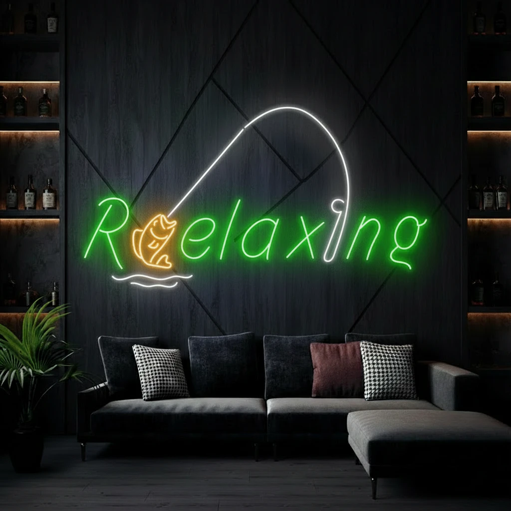 Relaxing Neon Led Sign Fishing Fish Club Neon Sign by Neonchics