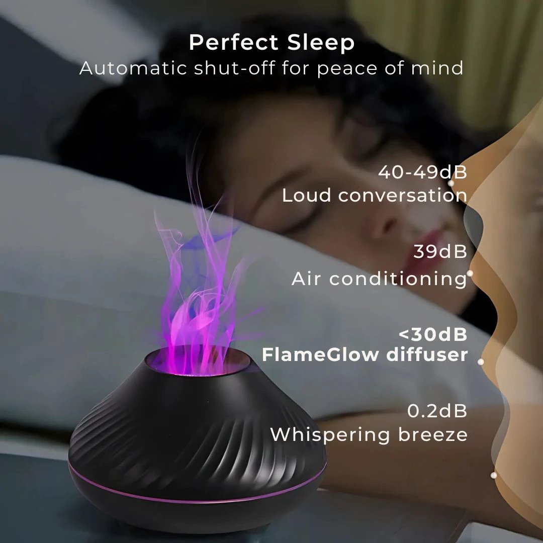 FlameGlow Air Humidifier Aromatherapy Diffuser | Adds Moisture - Relieves Dry Air - Helps to Relax - Quiet Diffuser for Home or Office Bowlift by Bowlift